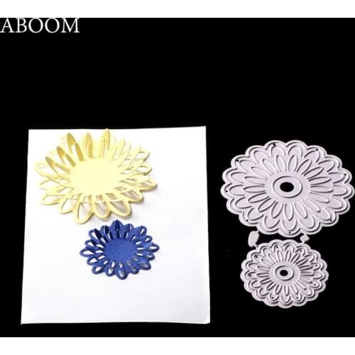 ABOOM 2PCS Flower Pattern Metal Carbon Steel Die Cut Dies Scrapbooking Album Photo Decoration Papercraft Cutting Dies Template