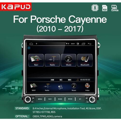 Kapud Android 10 Car Radio 8.4 '' For Porsche Cayenne 2010-2017 Car Multimedia Player GPS Navigation Auto Audio Stereo DSP BOD