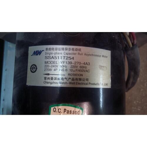 Fast Shipping MOW YF139-270-4A YF139-270-4A3 220V 50Hz 270W 4 Pole single phase capacitor run asynchronous motor