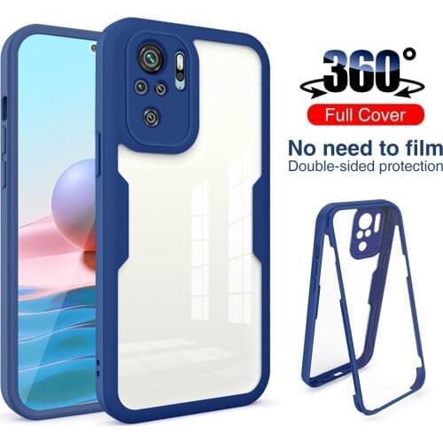 360° Front+Back Full Protection Case For Xiaomi Redmi Note 10s 10 Pro Max note10 5G Redmy Note10s Soft Silicon Shockproof Coque