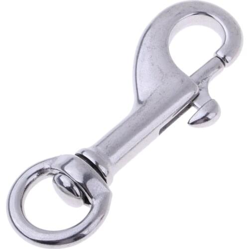 Diving Clips, Stainless Steel Swivel Eye Snap Hook Dive Single Ended Swivel Eye Bolt Hook Buckle Dog Clip Gear Equipment 68mm