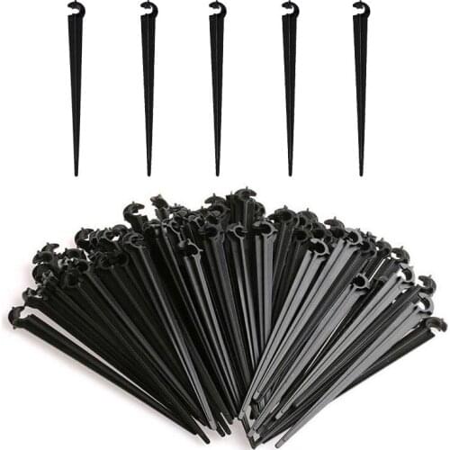 1/4" Garden Hose Drip Irrigation Support Stakes C Shape Hook 4/7mm Tube Pipe Fixed Holder Watering Dripper Sprinkler Bracket