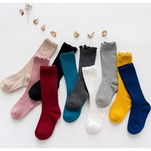 Baby Socks Solid Baby Girl Long Tube Knee Socks Cotton Kids Children Girls Knee High Socks Princess Sokken 1-10T