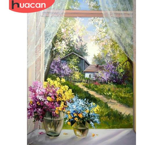 HUACAN Diamond Painting Daisy Full Square Round 5D Diamond Embroidery Flower Garden Cross Stitch Mosaic Decor For Home Art Gift