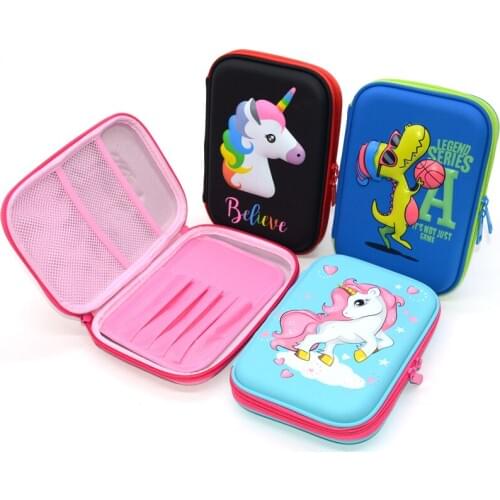 Kawaii Unicorn Pens Flamingo Pencil Case Pencil Case Creative Pencil Bag Girl Learning Supplies Stationery toy storage