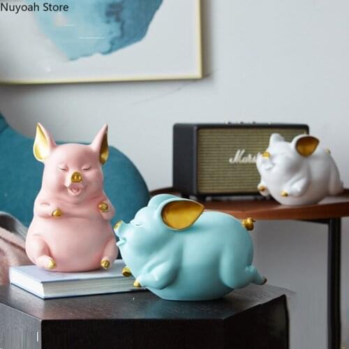 Nordic Cute Golden Pig Decoration Piggy Bank Lucky Piggy Bank Desktop Decoration Living Room Home Decoration Accessories