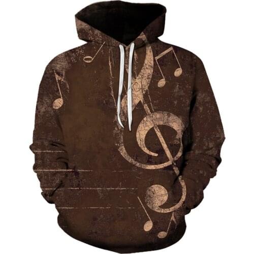 Mens Sweatshirt 2021 Autumn Hooded Personalized Sweatshirt 3D Musical Note Printed Casual Mens Womens Street Fashion Sweatshirt