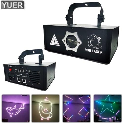 NEW 1.8W RGB Scanning Spot Animation Laser Light Stage Laser Projector DMX512 Voice Control For DJ Disco Lighting Show Party Bar