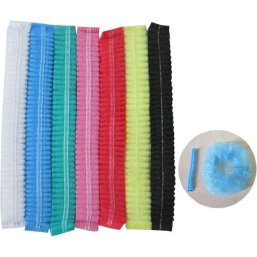 Disposable Hat Non-woven Strip Hats Dust Strip Hat Labor Protection Hats Chef Mushroom Cap Convenient Multicolor Protective Caps
