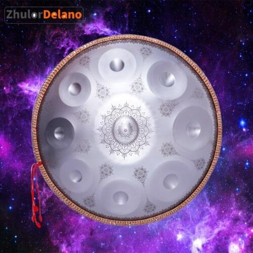 Mandala Carving Handdrum 9/10Notes Nitriding Steel Percussion 22 Inch Drum With Bag Tribal Musical Instrument Drums