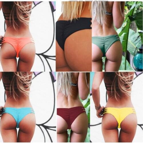 Sexy Women Push-Up Bikini Bottom Cheeky Thong Swimwear Beachwear Summer Brief Shorts Swim Trunk T-Back Bottom Beach Pants 2020