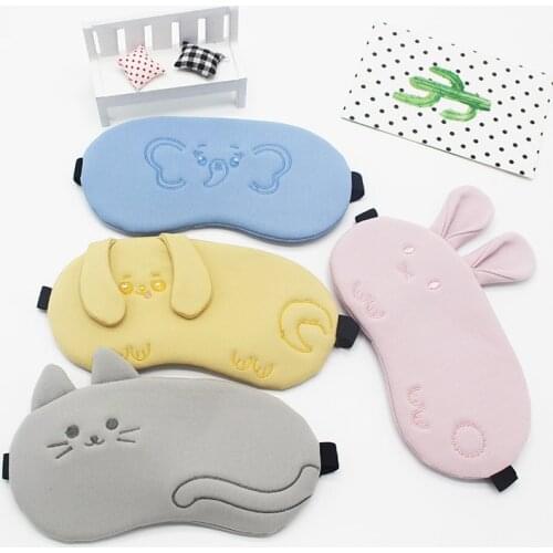 Sleeping Eye Cute Cat Mask Plush Cover To Sleep Night Mask Rabbit Bandage Polyester Cotton Aid Dream Blindfold Travel Relaxed
