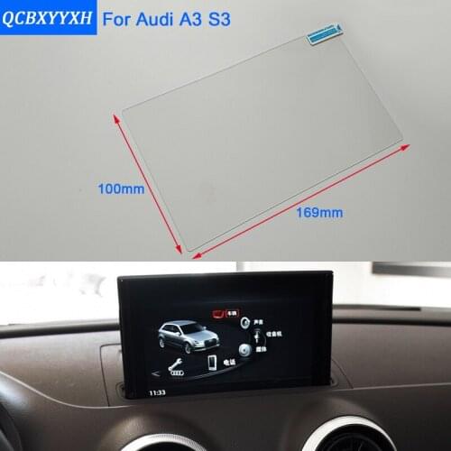 Car Styling 8 Inch GPS Navigation Screen Steel Glass Protective Film For Audi A3 S3 Control of LCD Screen Car Sticker