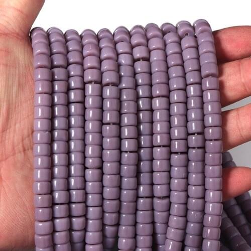 8*6mm 0.8mm Hole Glass Spacer Beads Purple Solid Color Flat Round Beads For Jewelry Making Bracelets Necklaces DIY Beadtales