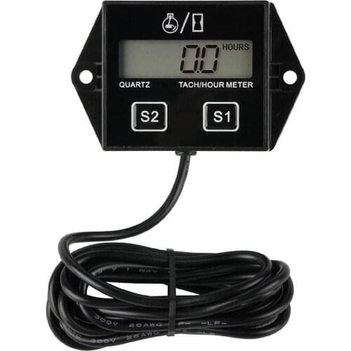 1PC Digital Engine Tach Hour Meter Tachometer Gauge Engine RPM LCD Display For Motorcycle Motor Stroke Engine Car Boat Wholesale