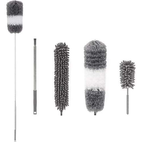 Microfiber Dusters with Extension Pole(30-100 In)Scratch-Resistant Cover,Bendable,Washable,Detachable,Extendable Duster