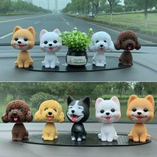 Car Dashboard Decor Nodding Puppy Toys Shaking Head Dog Ornaments Car Bobblehead Dog Toy Wobble Shaking Head Dolls Car Home Room