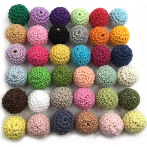 10pcs 16mm Mix color Crochet Beads Woolen Yarn For Choose Knitted By Cotton Thread for Jewellery Making