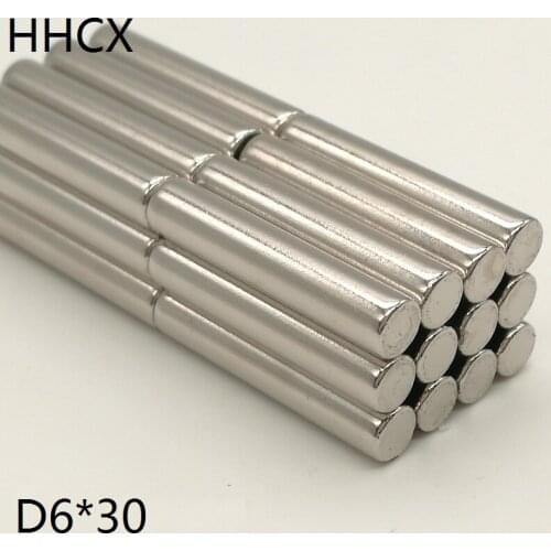 10 20 50PCS/LOT Cylinder Magnet 6*30 N35 NdFeB MAGNET 6x30 Magnets 6 x 30 for speaker