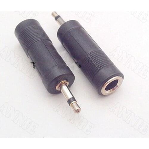 100pcs/lot AV Audio And Video Converter 6.35 Female To 3.5 Single Channel Male Socket