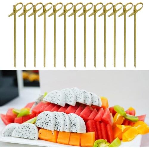 100Pcs/Bag Cocktail Picks Disposable No Burr Bamboo Olive Dessert Toothpicks for For Home Restaurant Bar Tooth Sticks