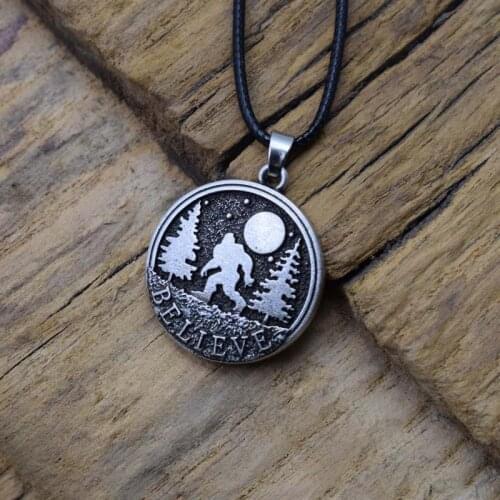 12pcs Sasquatch Bigfoot Necklace Pine Moon Alien Spaceship Spiritual Jewelry