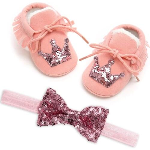 2019 New Non-slip Shoes Toddler Shoes Crown Plus Velvet Baby Shoes Warm Shoes Baby Shoes Baby Girl Shoes