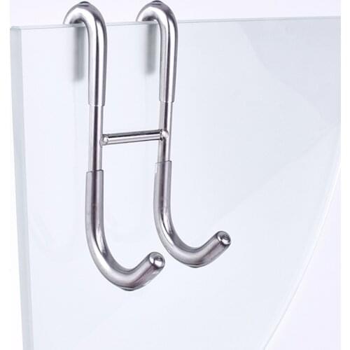 4Pcs Over Shower Glass Door Hooks Stainless Steel Shower Door Towel Hooks For Bathroom Frameless Glass Shower Door