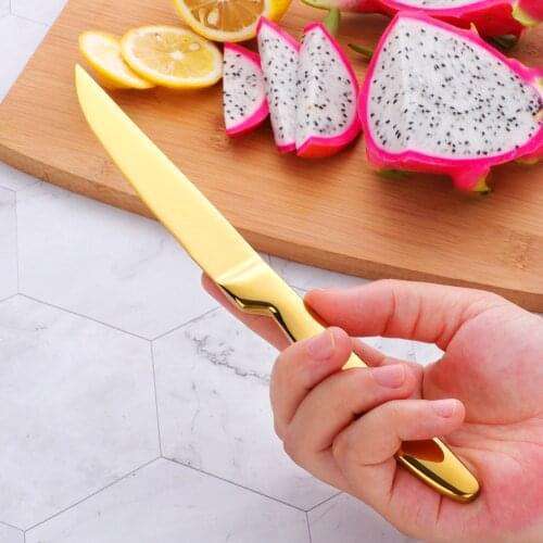 4PCS/set High Quality Stainless Steel Colourful Dinner Knives Polishing Steak Knife Western Style Dinner Knives Tableware