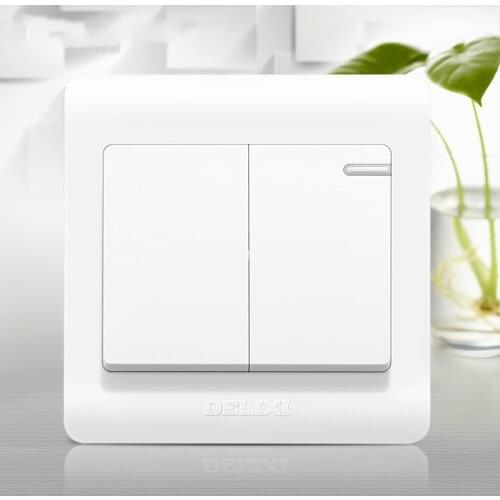 86 Type 2 gang multi control Halfway switch 2 gang 3 way light switch use with 2 way switch control 1 or 2 lights Public place