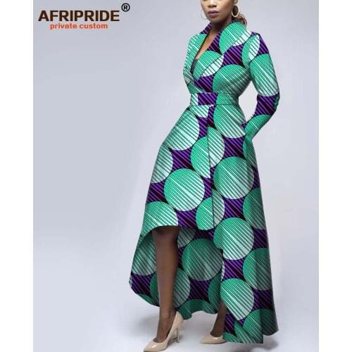 African dresses for women dashiki outfits open front with belt long coats maxi dress ankara print floral AFRIPRIDE A1925054