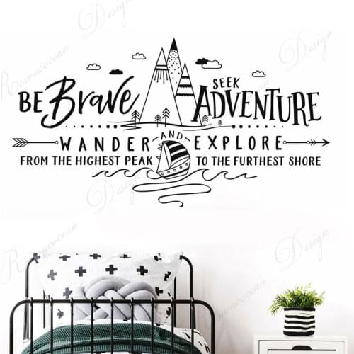 Be Brave Adventure Hill Cute Wall Sticker Vinyl Art Home Decor Kids Room Nursery Bedroom Decals Removable Murals Wallpaper 4231