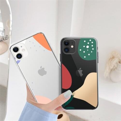 Sketch Flowers Leaves Phone Cases For iPhone 12 11 Pro Max MINI X XR XS 7 8 6S Plus SE 2020 Soft TPU Square Bumper Cover Cases