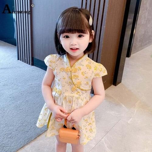 Children Sweet Dress Baby Girls Bohemian Flower Print Birthday Party Dresses 2021 Patchwork Bow Tie Short MINI Princess Dress