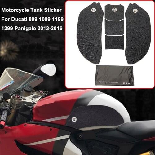 For Ducati 899 1099 1199 1299 Panigale 13-16 Motorcycle Rubber Tank Traction Gas Pad Moto Fuel Grip Side Decal Sticker Full Set
