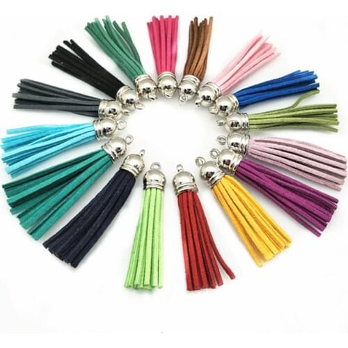 Hot sell 10pcs Tassel Vintage Leather Tassels Fringe for Purl Macrame DIY Jewelry Keychain Straps Pendant 5BB5587