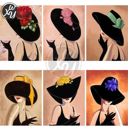 Vogue Portrait Square/round Picture of Rhinestone Diamond Painting Cross Stitch Embroidery Vintage Lady Full Drill Art for Decor