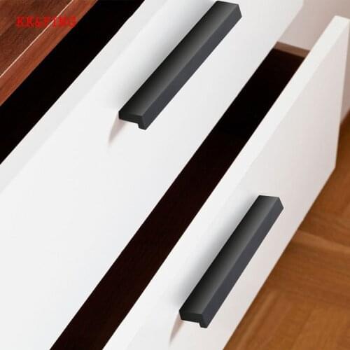 KK&FING American Solid Aluminum Alloy Cabinet Door Handles Drawer Knobs Wardrobe Cupboard Door Pulls Furniture Handle Hardware