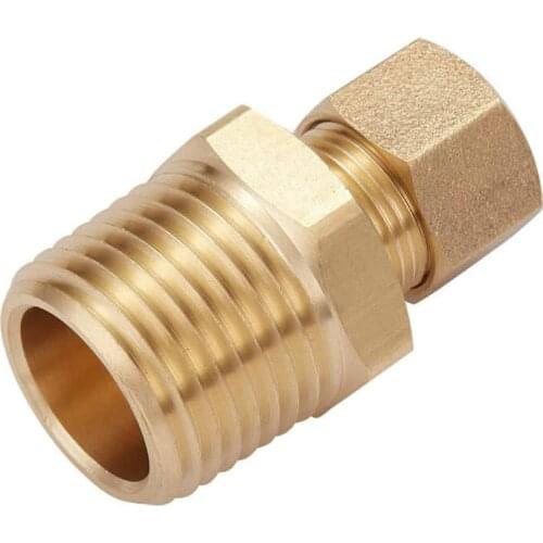 The 5/16" OD x 3/8" Male NPT Compression Connector, Brass Compression Fitting