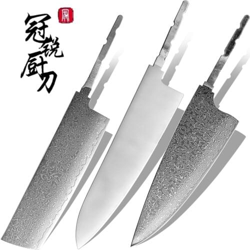 High Quality Knife Blank Blade DIY Kitchen Knife 67 Layers Damascus Steel VG10 Razor Sharp Tools High Hardness Chef Cooking Tool