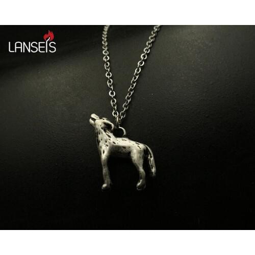 Lanseis 1pcs cute animal necklace pendant women Kawaii wolf pendant