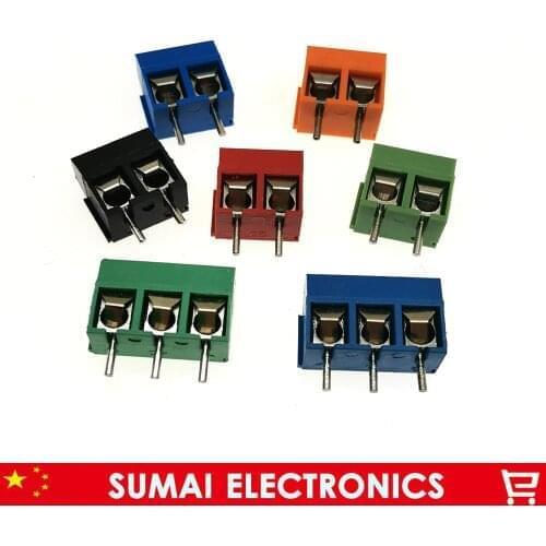 The best KF301-2P KF301-2P Sets 5.0mm 2Pin/3Pin PCB Screw Terminal Block Connector for 300V/16A(14-22AWG wire), Colors