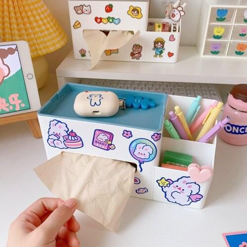 Multifunctional Tissue Box Remote Control Household Living Room Storage Box Simple Pumping Box Desktop Plastic Box Pen Holder