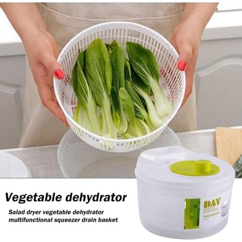 Multifunctional Vegetable Dryer Fruit Salad Dehydrator Plastic Salad Spinach Leaf Dryer Lettuce Drainer Gadget