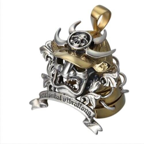 New 925 pure silver jewelry popular samurai mask armor men pendant stylish personality Thai silver inlaid pendant for men