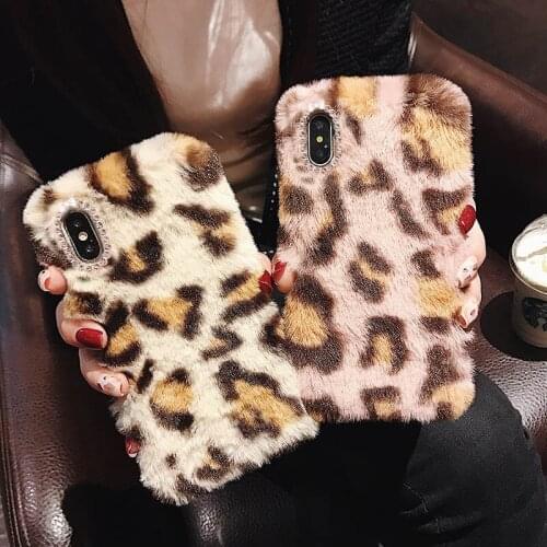 For Samsung Note 20 Ultra 10 Lite 2020 9 8 5 4 3 2 Cute Leopard Print Plush Winter Warm Fur Hairy Protection TPU Soft Phone Case