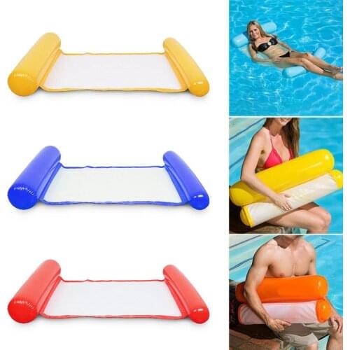 Water Hammock Recliner Inflatable Floating Bed Chair Swimming Pool Foldable Inflatable Hammock Bed Sea Swimming Ring With Pump