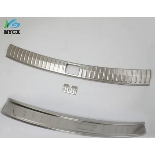 3pcs Car stainless steel Exterior+Interior Rear Trunk sill plate cover For Volkswagen Tiguan L 2017 2018 2019