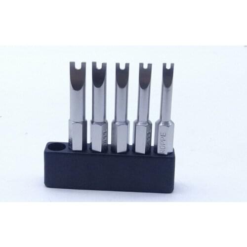 New 5Pcs L50mm Anti Slip Electric Screwdriver Bits 1/4" U Shape Single Side Magnetic Hex Shank Spanner Screwdriver Bits Mayitr