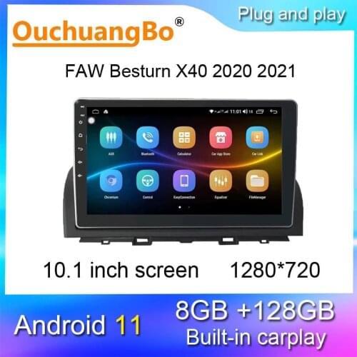 Ouchuangbo Android 10 radio gps navigation tape recorder for 10.2 inch faw Besturn X40 2020 audio stereo player 8 core 6GB+128GB